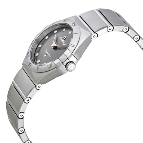 OMEGA 12310276057003 CONSTELLATION QUARTZ 27MM STEEL BLACK MOP 12 DIAMONDS