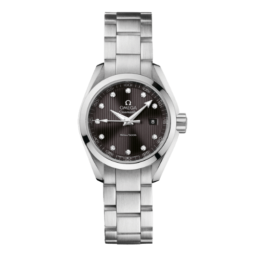 OMEGA 23110306056001 SEAMASTER AQUA TERRA QUARTZ 30MM STEEL GREY 12 DIAMONDS