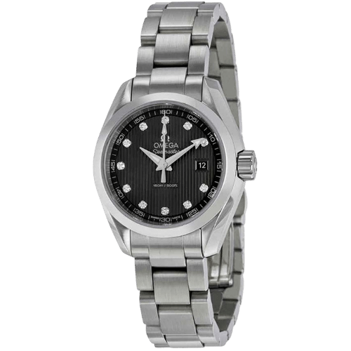 OMEGA 23110306056001 SEAMASTER AQUA TERRA QUARTZ 30MM STEEL GREY 12 DIAMONDS