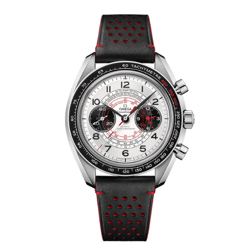 OMEGA 32932435102001 SPEEDMASTER CHRONOSCOPE LEATHER WHITE BLACK