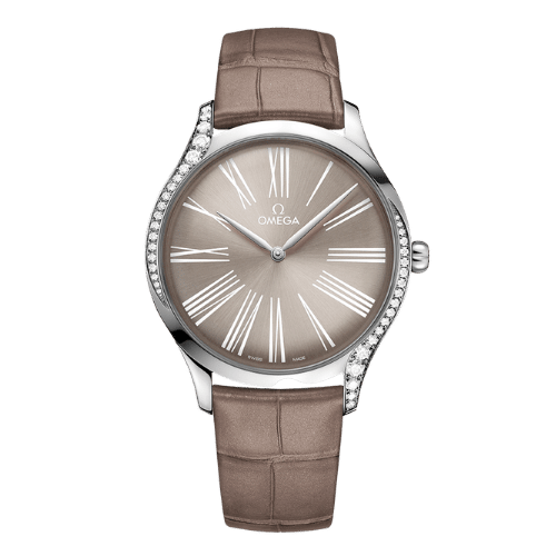 OMEGA 42818396013001 DE VILLE TRESOR QUARTZ 39MM LEATHER TAUPE BROW